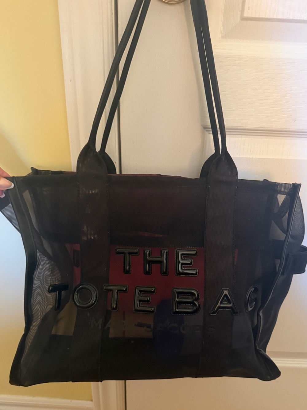 Marc Jacobs Black Mesh Duffel Tote Bag